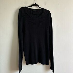 John Varvatos Sz L Black Cotton Knit Sweater